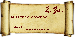 Quittner Zsombor névjegykártya